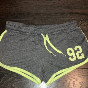 NWOT Gray and Neon yellow Women's 92 Athletic Shorts